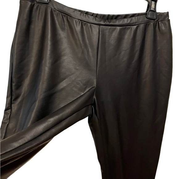 NEW Dex 1963 Black Grunge Punk Goth Biker Faux Leather Snap Ankle Luxe Leggings - Picture 2 of 7